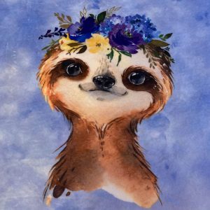 Sloth minky baby blanket