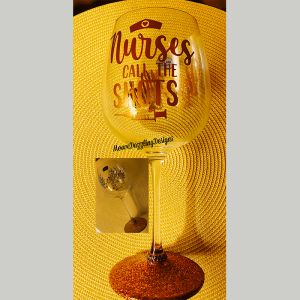 Nurse Bedazzled/Glitter Wine Glass
